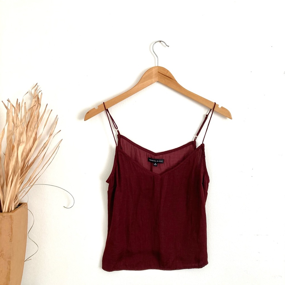 Kendall & Kyle Burgundy Rust Cropped Tank Top